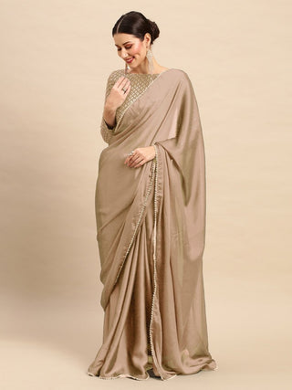 Anouk Beads And Stones Detail Pure Georgette Saree - Distacart