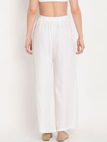 Thumbnail for TAG 7 Women White Solid Straight Palazzos
