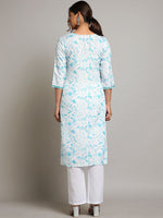 Thumbnail for Ode by House of Pataudi Floral Printed Sequinned Linen Kurta with Trousers & Dupatta - Distacart