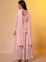 Thumbnail for AURELIA Aurelia Embellished Mirror Work Georgette Maxi Ethnic Dress With Dupatta
