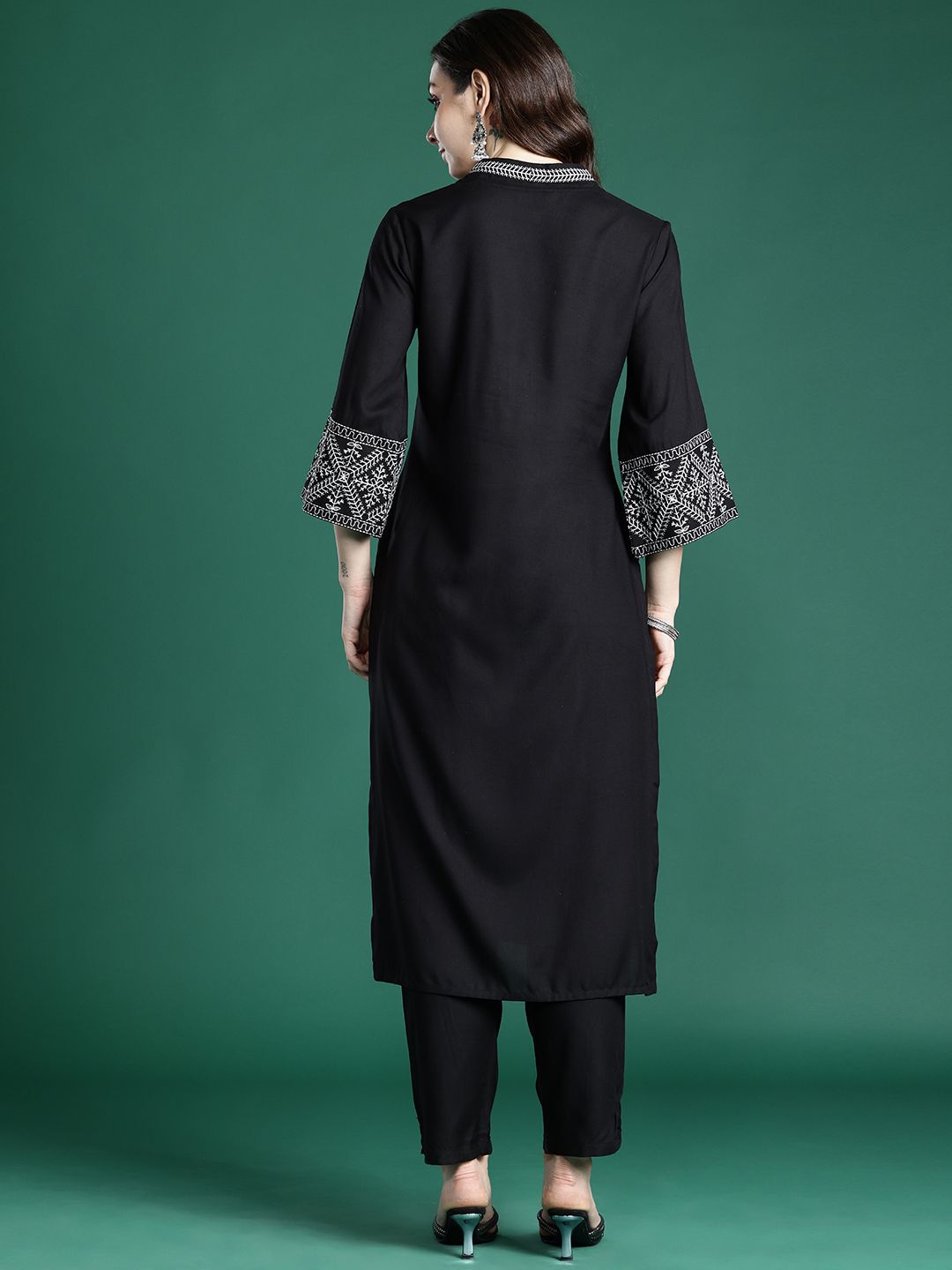 Indo Era Ethnic Motifs Embroidered Regular Kurta with Trousers