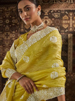 Thumbnail for kasee Floral Chikankari Silk Blend Saree - Distacart