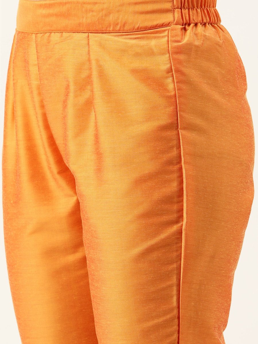 All About You Women Red & Orange Embroidered Yoke Design Kurta set with Dupatta - Distacart