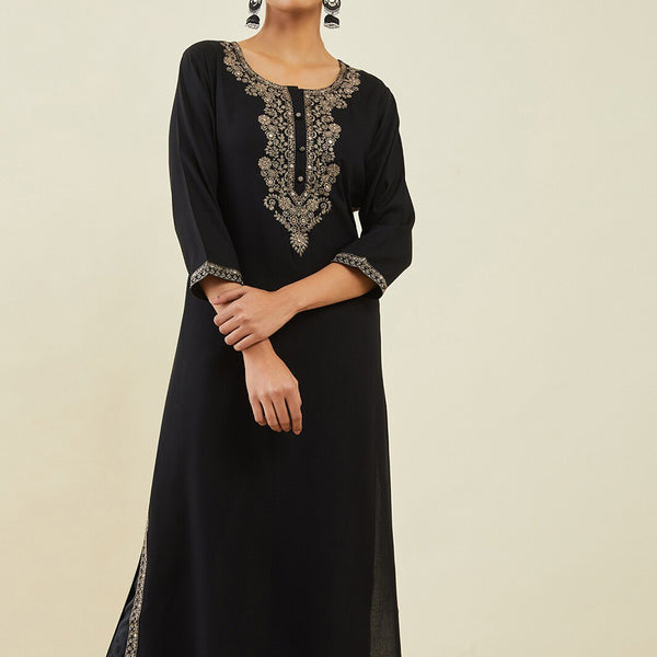 Soch Women Ethnic Motifs Yoke Design Mirror Work Kurta - Distacart