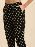 Thumbnail for All About You Women Black Bandhani Printed Kurta with Trousers - Distacart