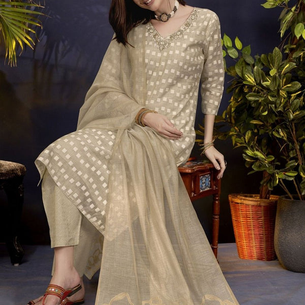 Anouk Women Ethnic Motifs Embroidered Regular Beads and Stones Kurta with Trousers & With Dupatta - Distacart