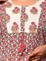 Thumbnail for Swasti Women White Geometric Printed Floral Pathani Kurta