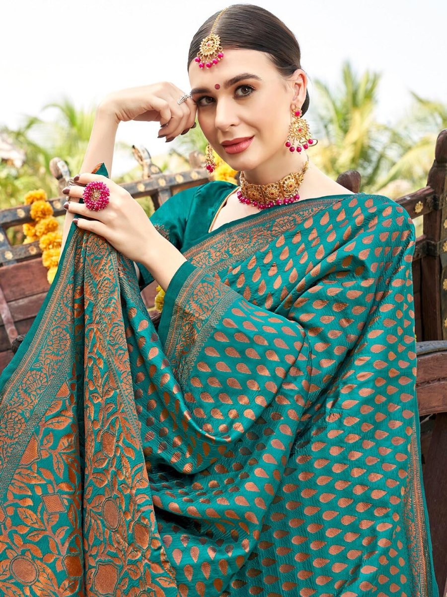 Anouk Woven Design Zari Banarasi Saree - Distacart