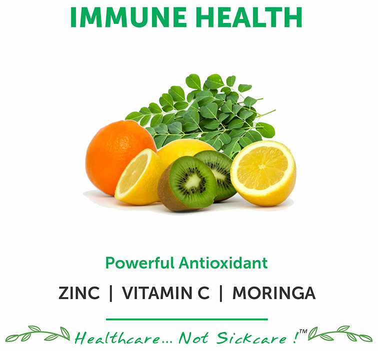 bliss welness immune health zinc vitamin c moringa veg tablet