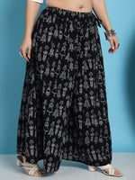 Thumbnail for TAG 7 Ethnic Motifs Printed Pure Cotton Flared Ethnic Palazzo