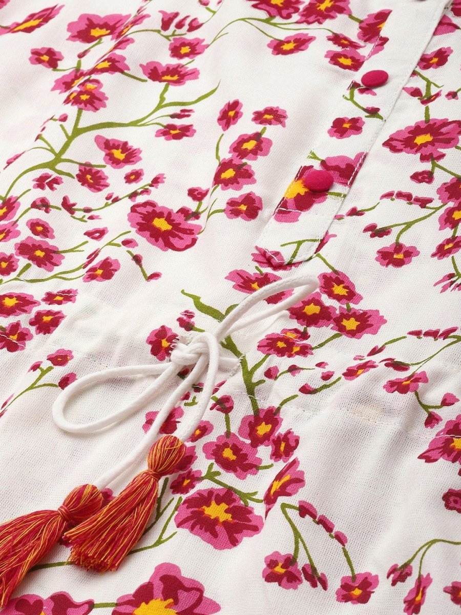 Anouk Women Floral Printed Kaftan Kurta with Trousers - Distacart