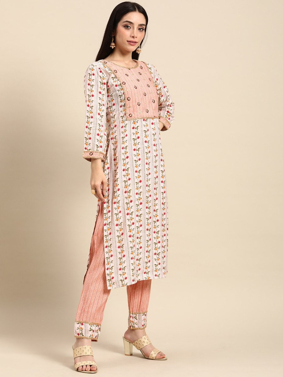 All About You Women Ethnic Motifs Embroidered Gotta Patti Kurta With Trousers - Distacart