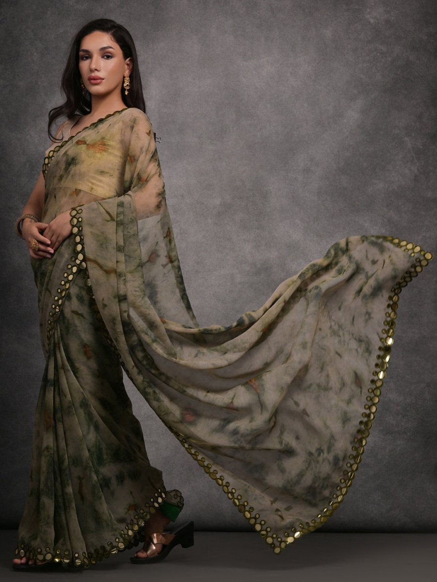 Anouk Abstract Woven Design Pure Georgette Saree - Distacart