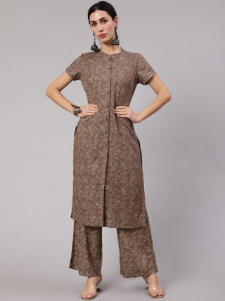 Aks Floral Printed Kurta With Trousers - Distacart