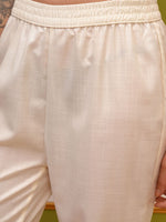 Thumbnail for Vishudh Cream Regular Thread Work Kurta with Trousers & With Dupatta