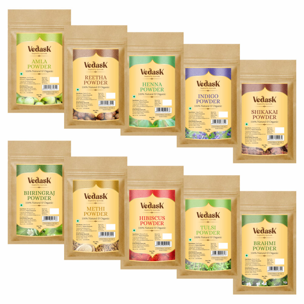 Vedask Organic Hair Pack Mask Combo