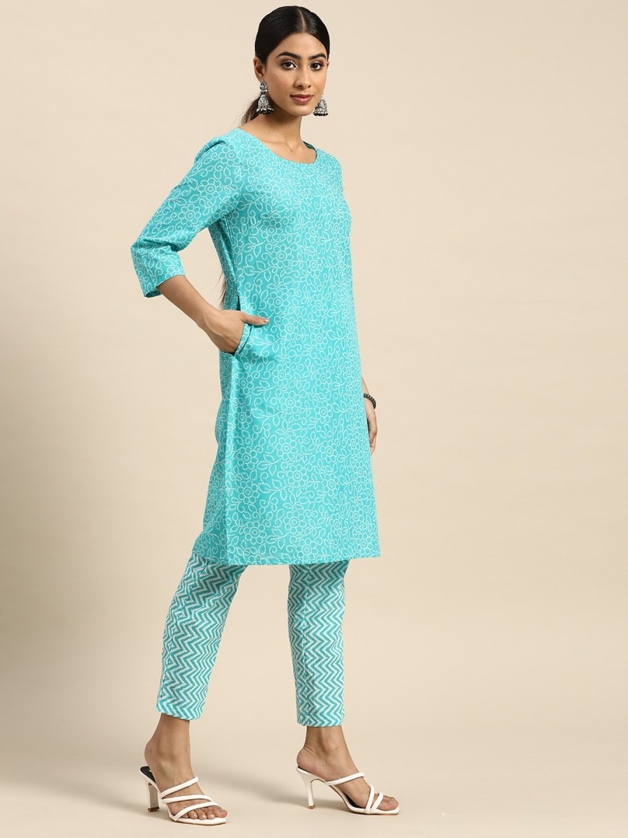 All About You Bandhani Printed Regular Kurta with Trousers - Distacart