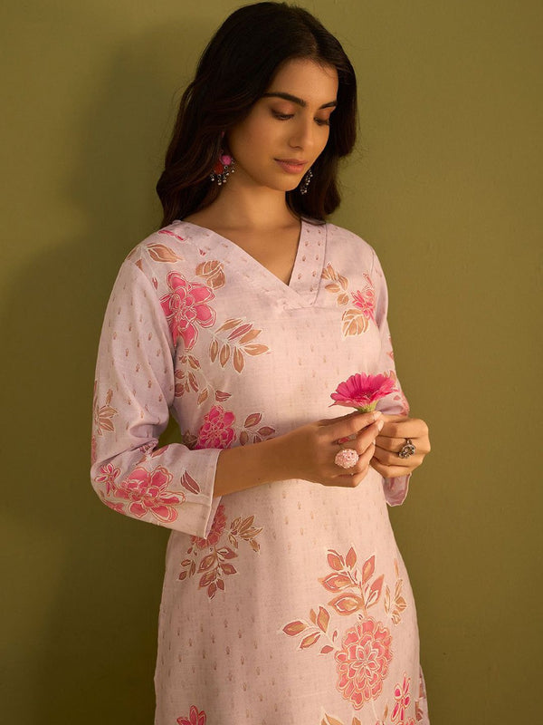 Indo Era Women Floral Printed Regular Kurta with Trousers
