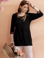 Thumbnail for Anouk Women Floral Embroidered Above Knee Kurta - Distacart