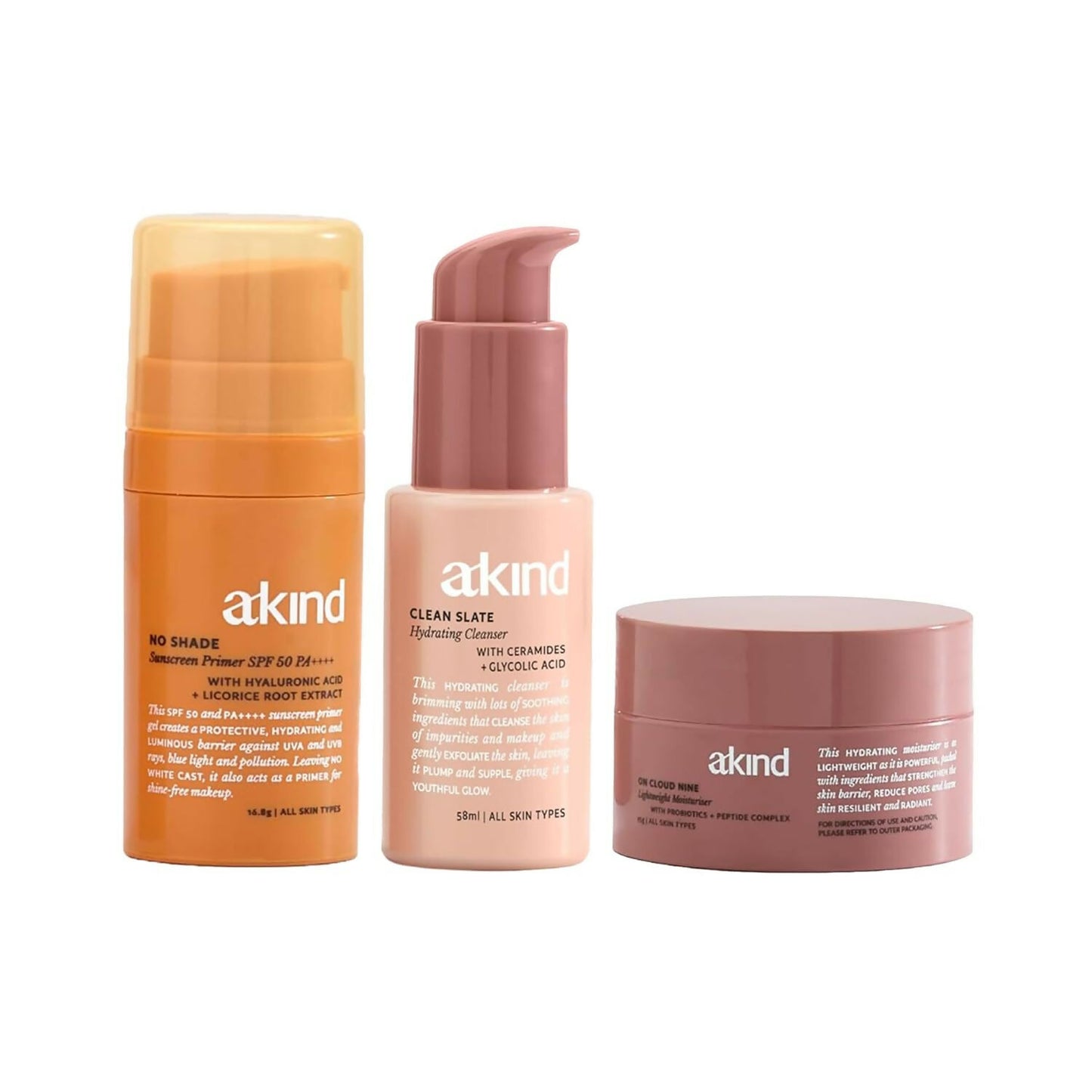 Akind Good To Go Cleanser & Moisturiser & Sunscreen Combo - Distacart