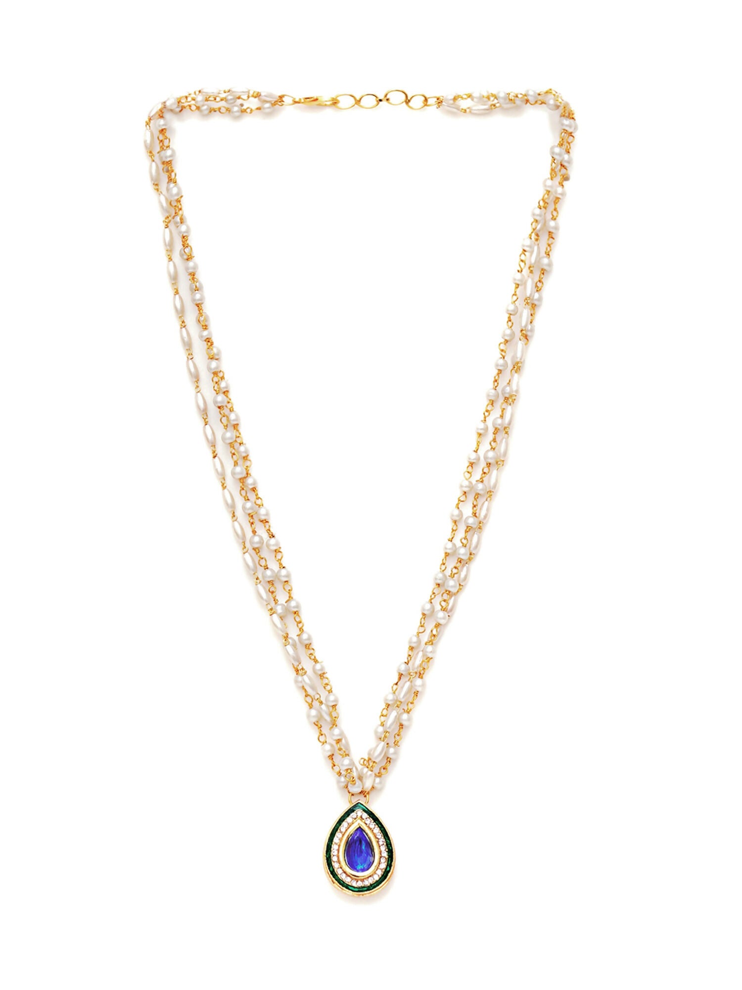 Kundan Necklace (Gold) - Ruby Raang - Distacart