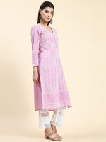 Thumbnail for HOUSE OF KARI Cotton Floral Embroidered Chikankari Kurta - Distacart