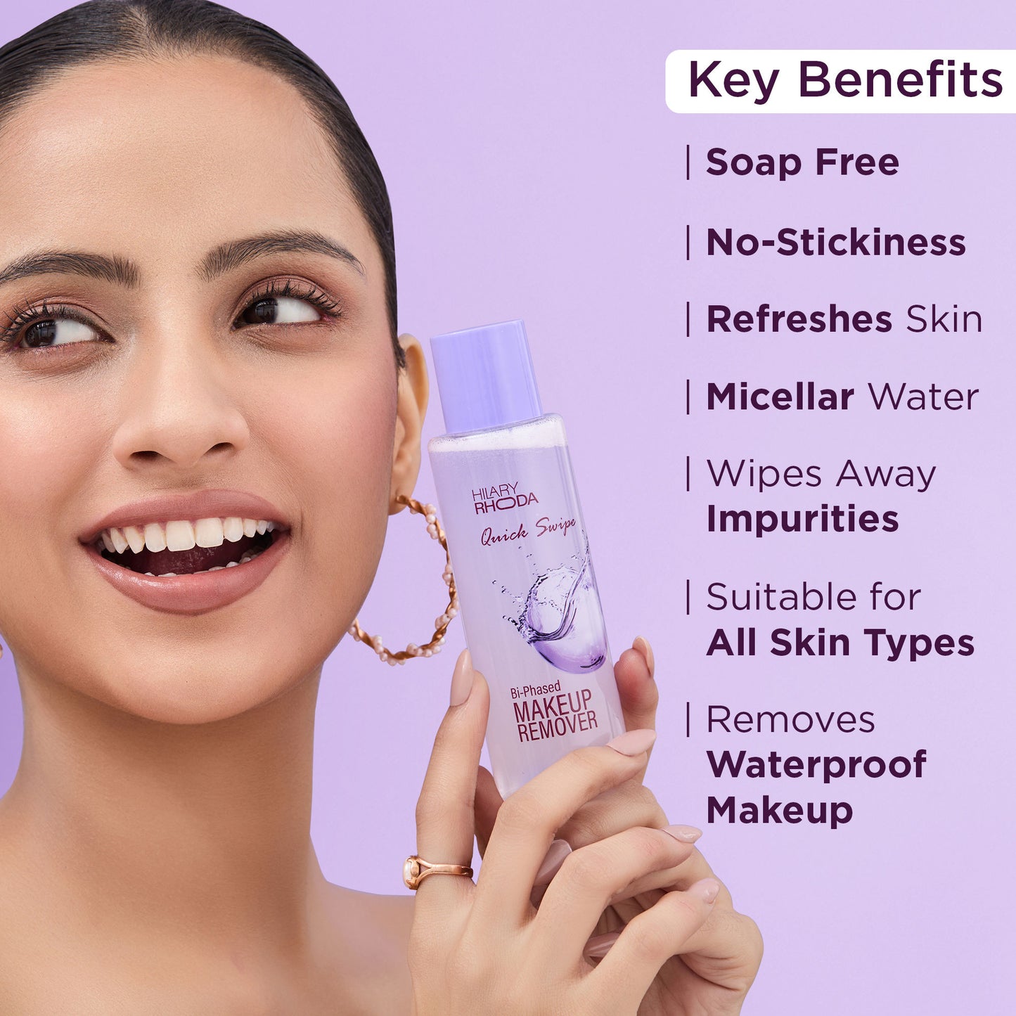 Hilary Rhoda Quick Swipe Bi-Phased Waterproof Makeup Remover - Distacart