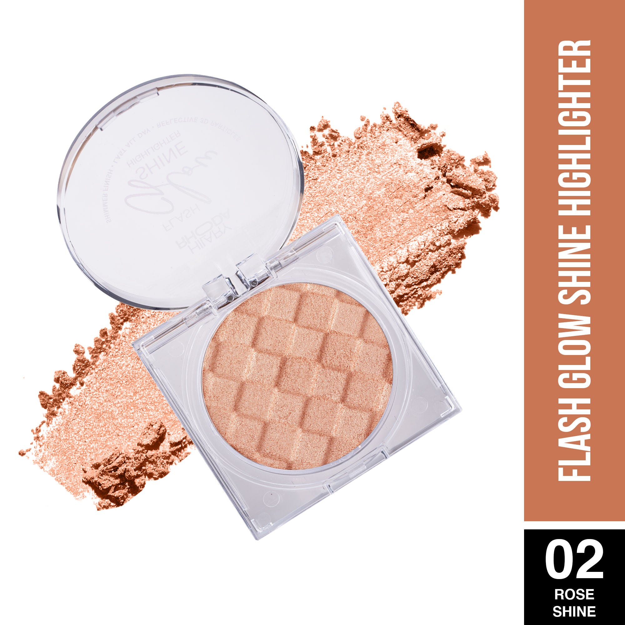 Hilary Rhoda Flash Glow Shine Reflective Highlighter - Rose Shine 02