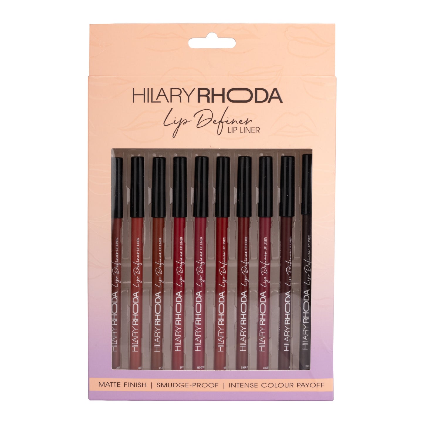 Hilary Rhoda Lip Definer Matte Lip Liner - Set Of 10 - Distacart