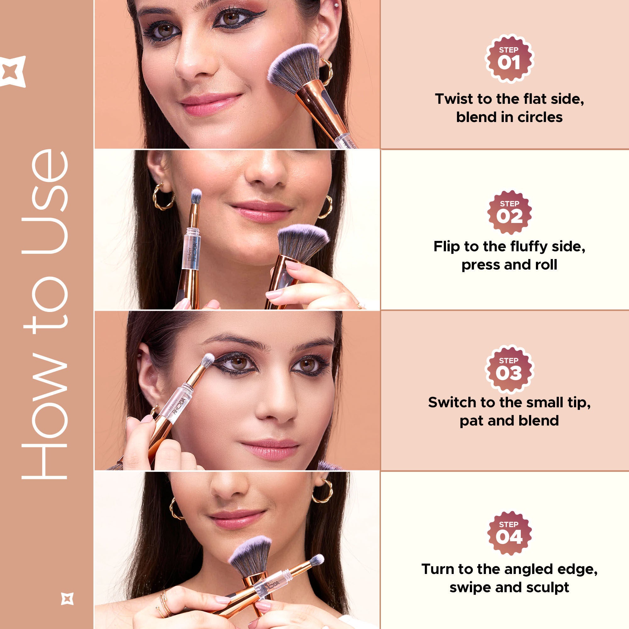 Hilary Rhoda All-Rounder 4 In 1 Brush For Makeup - Distacart