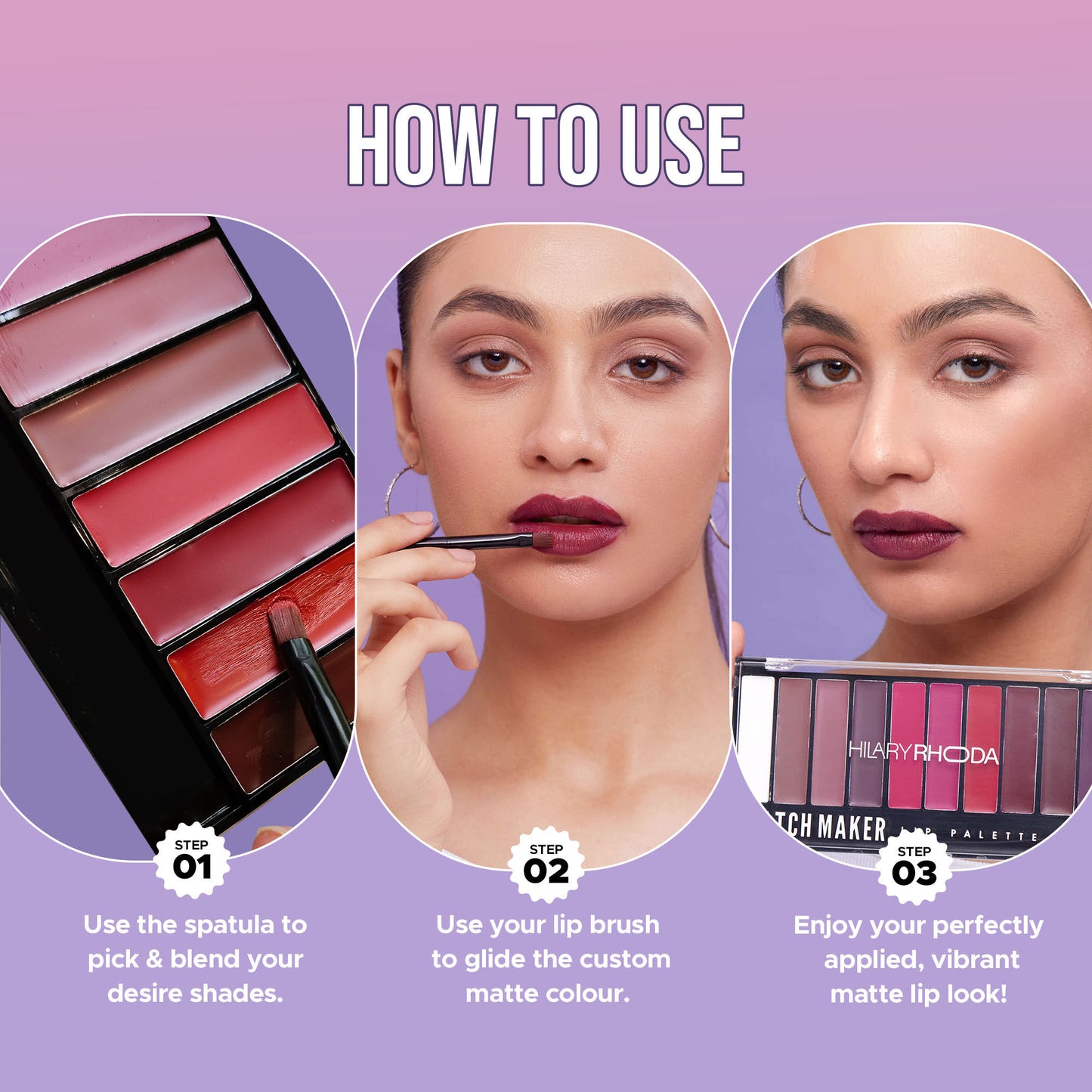 Hilary Rhoda Match Maker Waterproof Lip Palette - Mood Changer 01 - Distacart