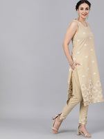 Thumbnail for Aks Ethnic Motifs Printed Straight Pure Cotton Kurta with Trousers - Distacart