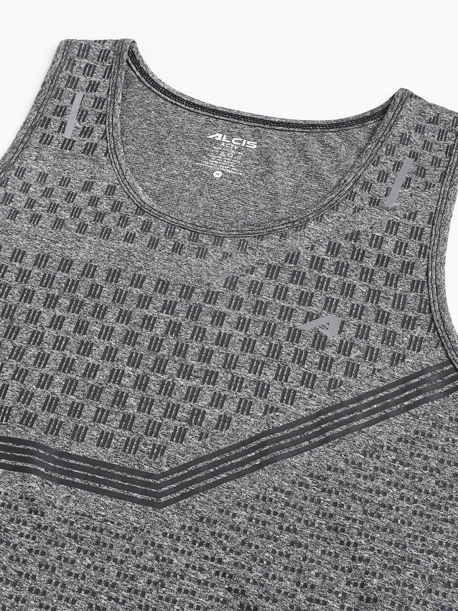 Alcis Men Heather Anti-Static Slim-Fit Distance Running Singlet - Distacart