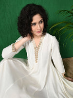Thumbnail for Sangria Sequinned V-Neck Anarkali Kurta