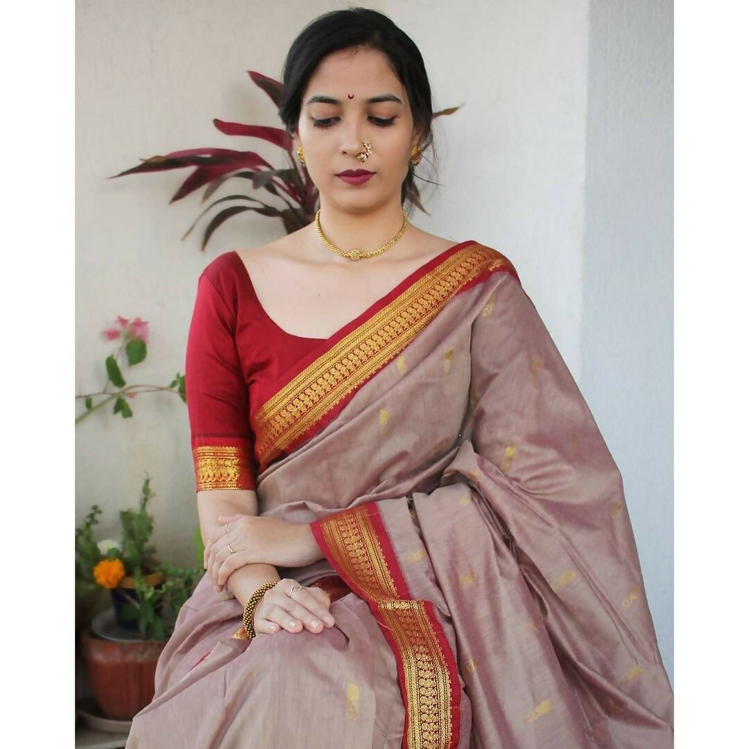 Preksha Creation Designer Women Banarasi Soft Silk Saree - Grey - Distacart