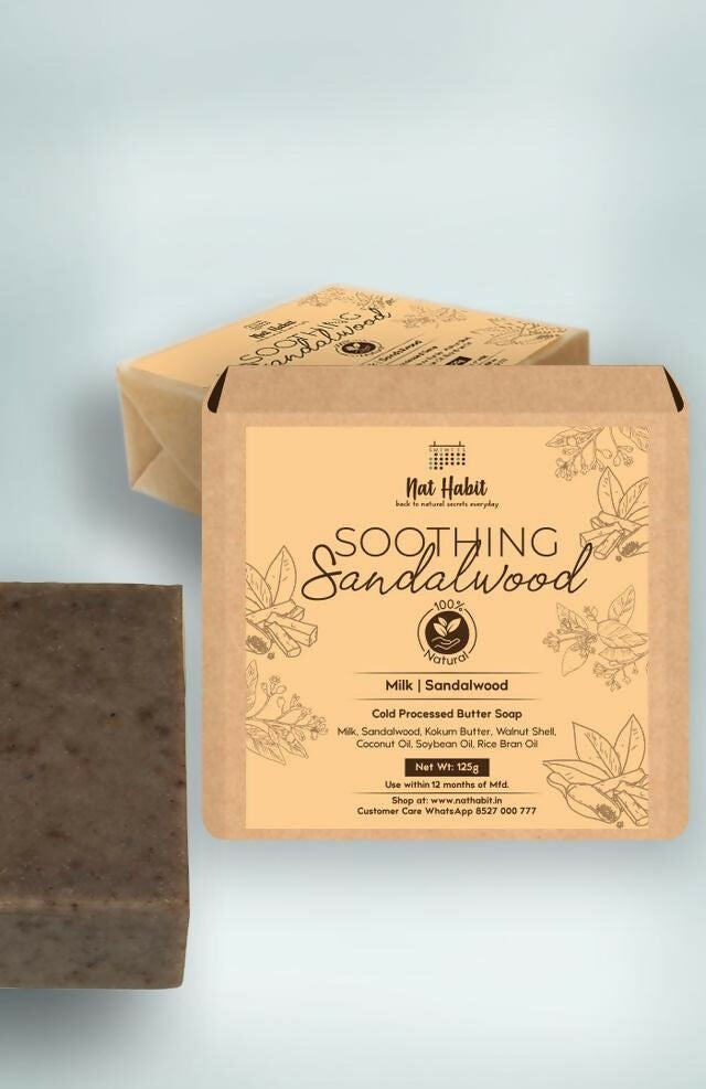 Nat Habit Cold Processed Soothing Sandalwood Soap - Distacart
