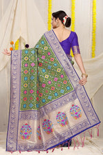 Thumbnail for Jyoti Fashion Women's Green Patola Silk Zari Woven Saree with Blouse - Distacart