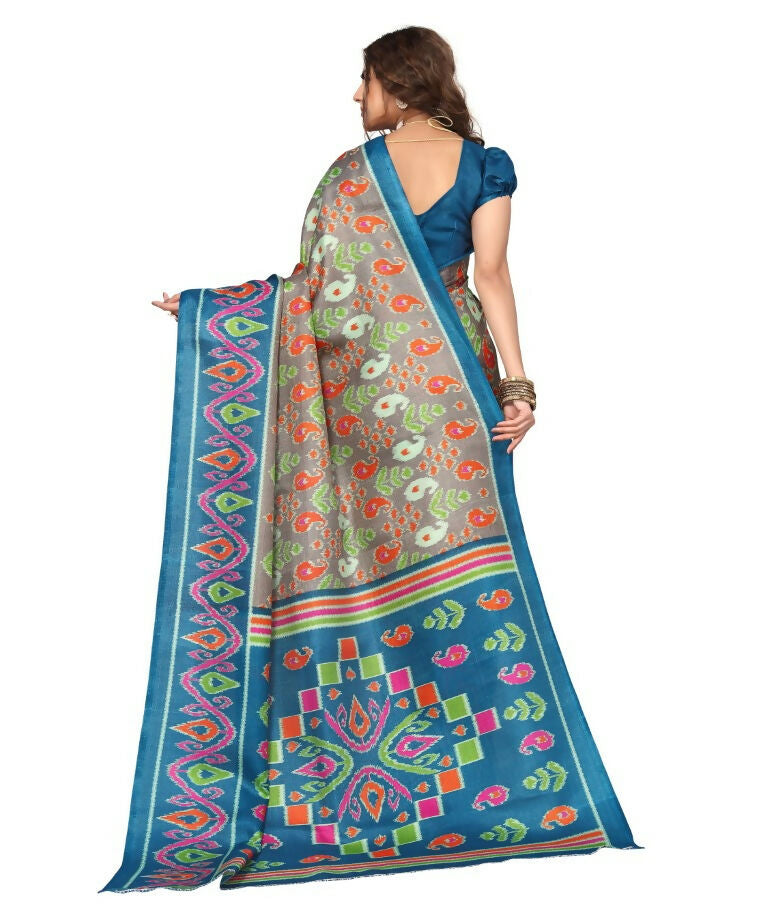 Vamika Rama Green Printed Art Silk Saree - Distacart