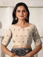 Thumbnail for Astita Linen Cotton Black & Cream Saree