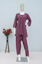 Thumbnail for Teeya Creation Onion Color Faux Georgette Party Wear Designer Co Ord Set - Distacart