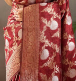 Thumbnail for Preksha Creation Banarasi Soft Silk Women Red Saree - Distacart