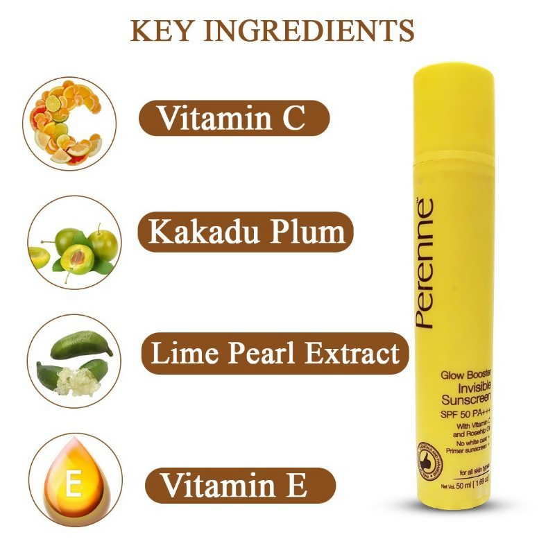 Perenne Glow Booster Invisible Sunscreen SPF 50 PA+++ - Distacart
