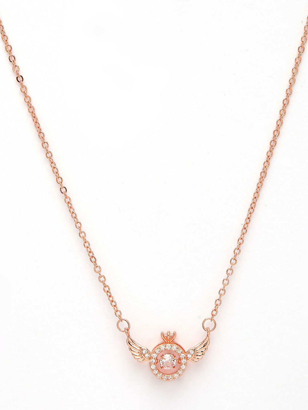 NVR Women's Rose Gold American Diamond Metal Chain - Distacart