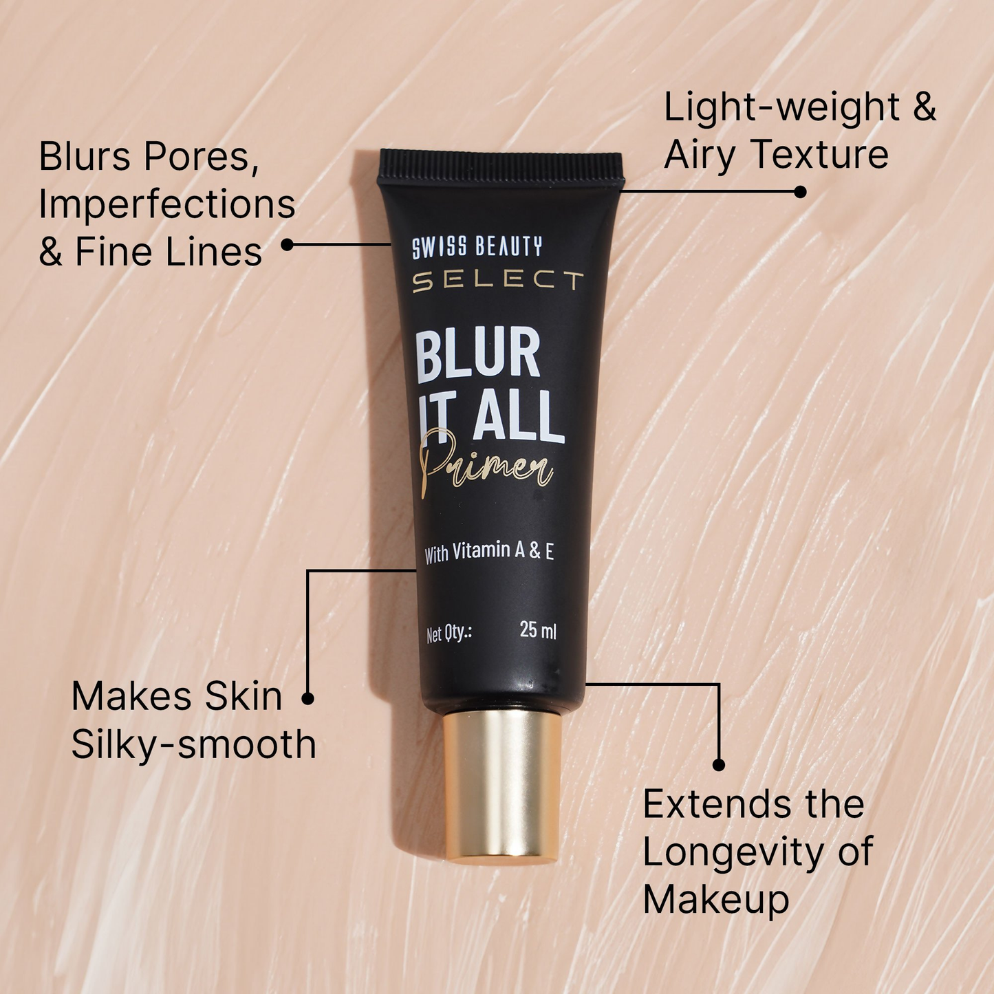 Swiss Beauty Select Blur It All Primer With Vitamin A & E - Distacart