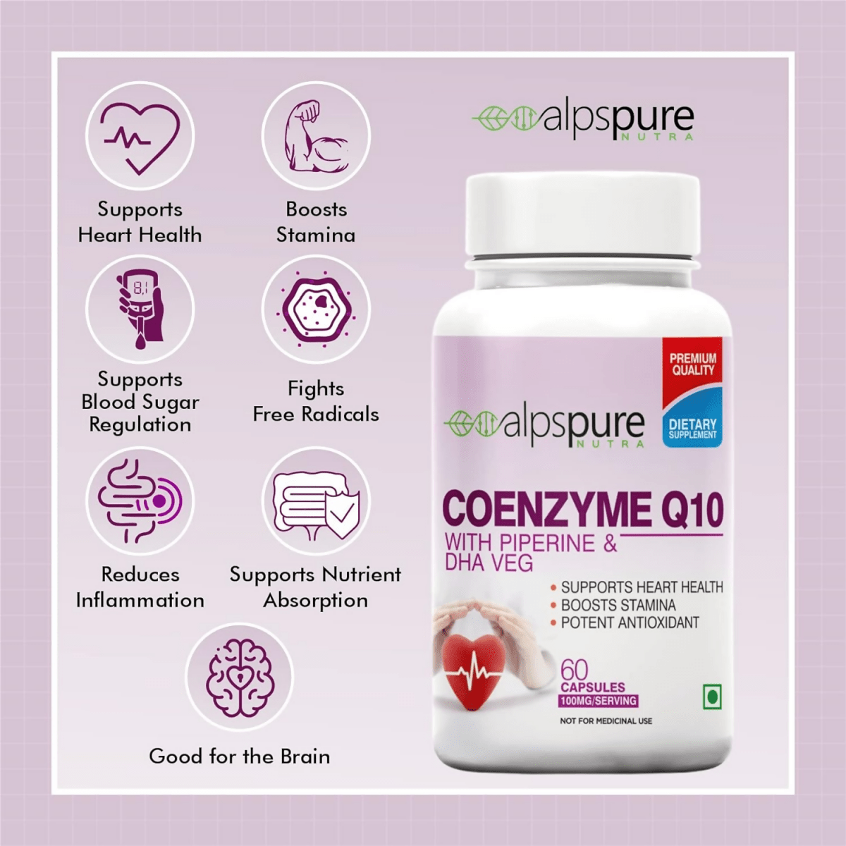 Alpspure Nutra Coenzyme Q10 Capsules - Distacart