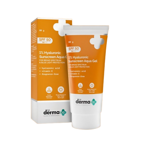 The Derma Co 1% Hyaluronic Sunscreen Aqua Gel with SPF 50 - Distacart