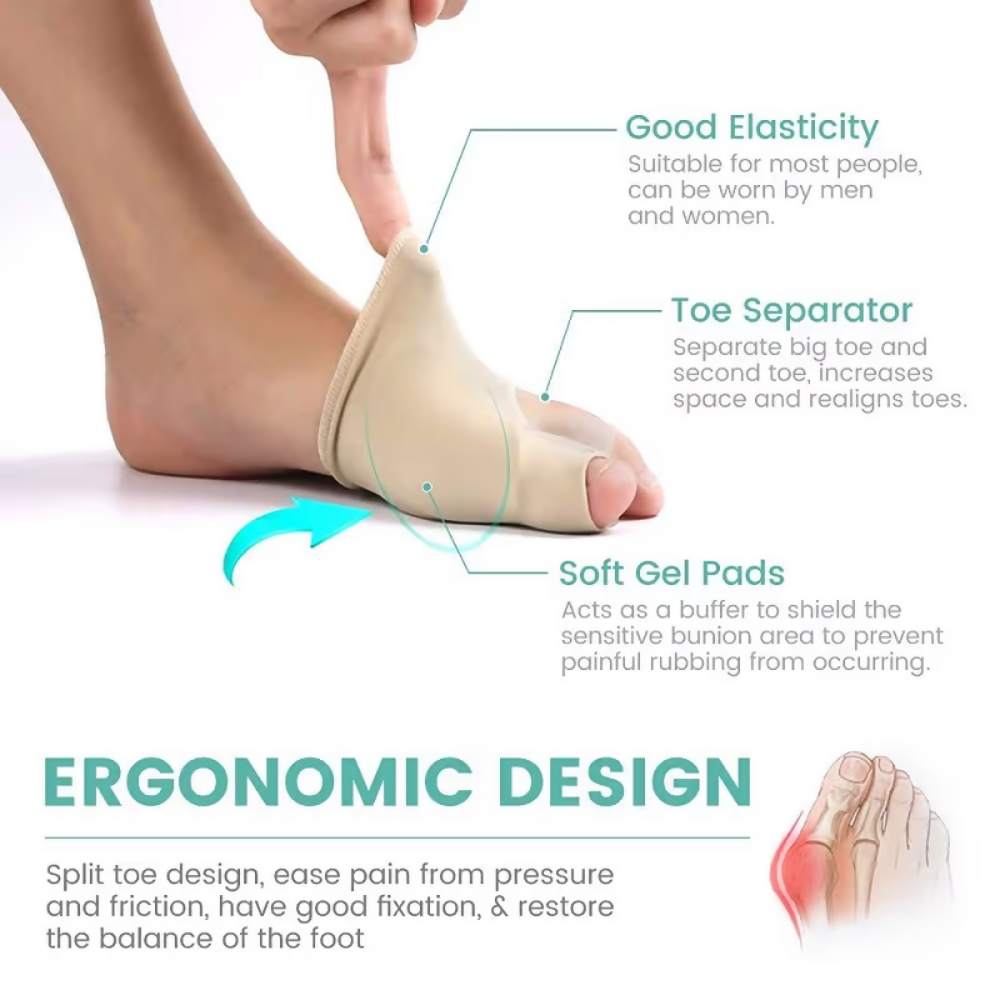 Bronson Professional Toe Thumb Bunion Corrector, Toe Separator & Toe Spreader With Gel Pad Support - Dista