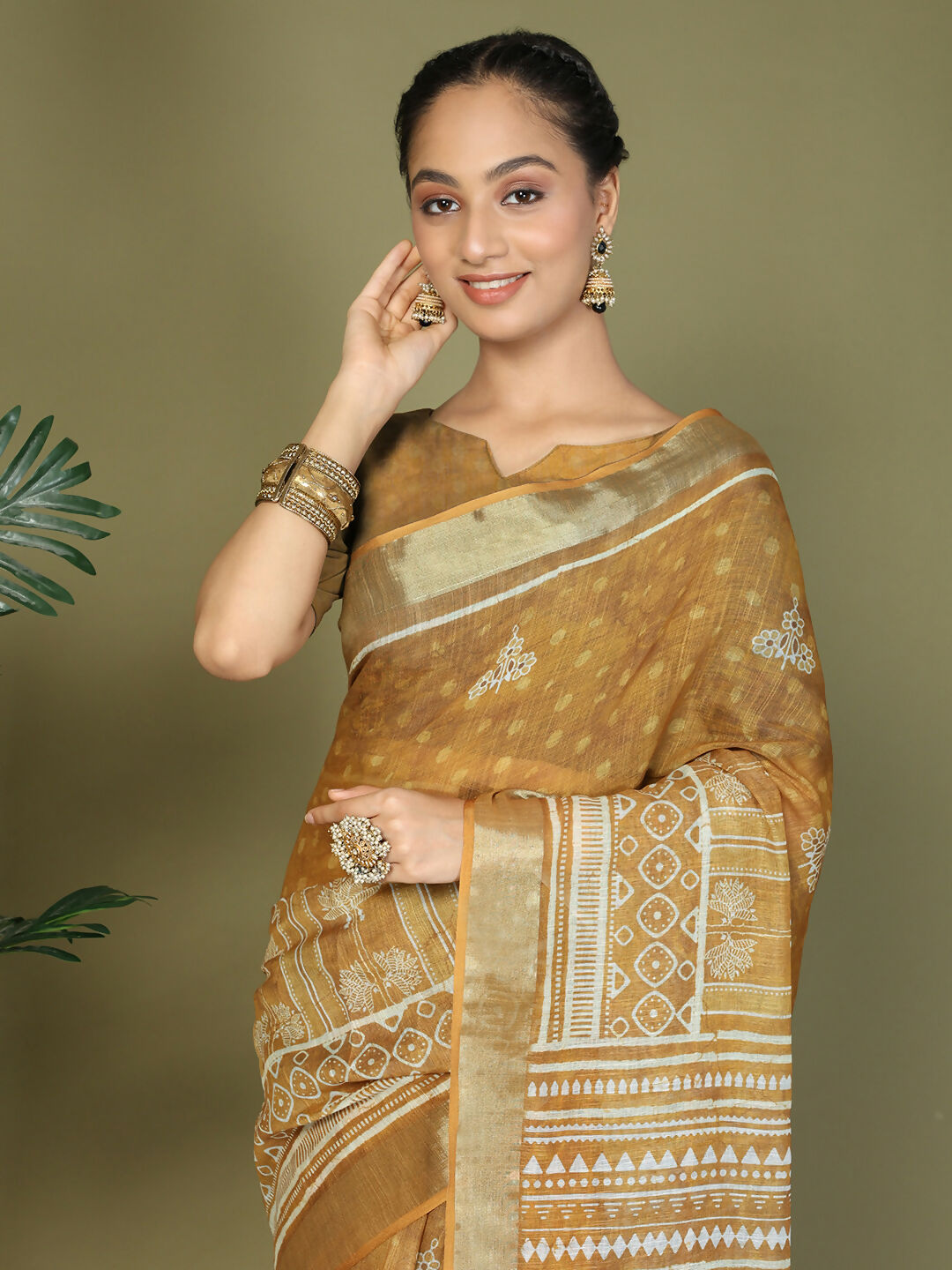 Astita Cotton Golden Saree