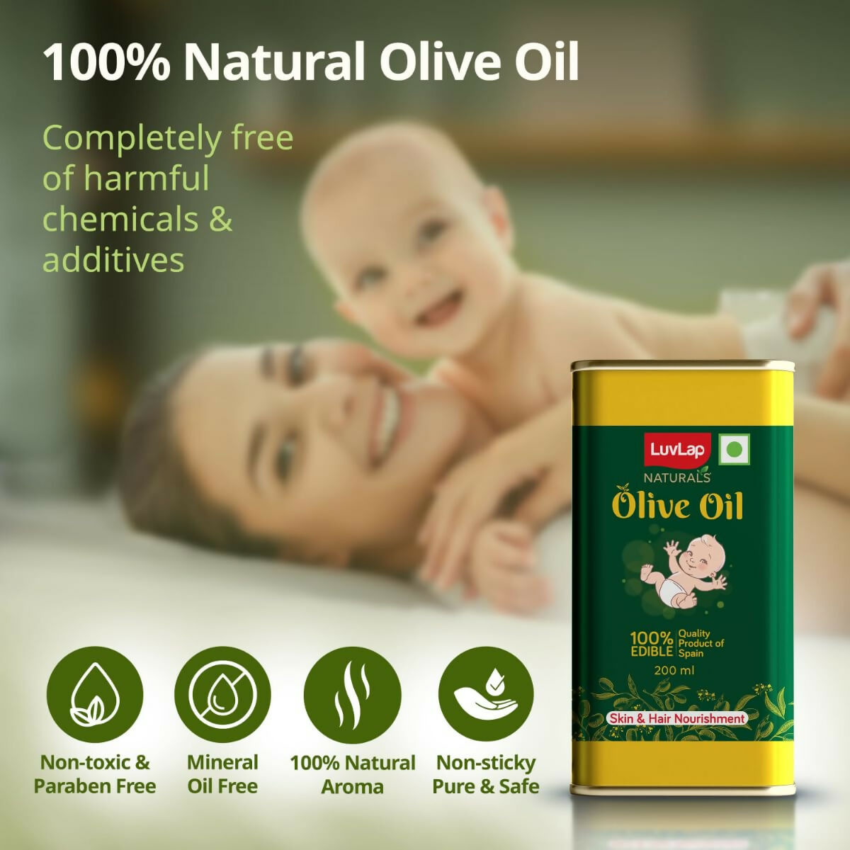 LuvLap Naturals Baby Body Massage Olive Oil for New Born - Distacart