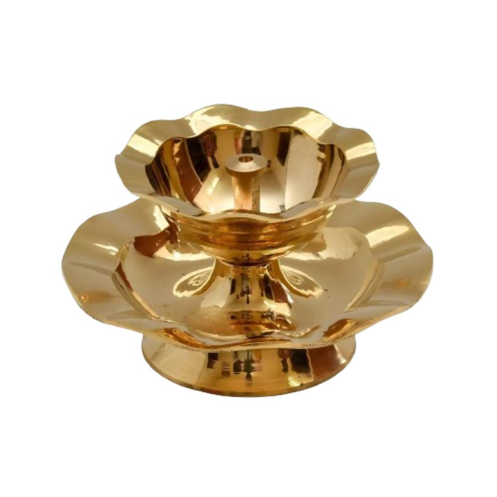Bhimonee Decor Pure Brass Nanda Akhand Jyoth Table Diya - Dista